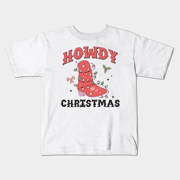 Howdy Christmas Kids T-Shirt by Machtley Constance